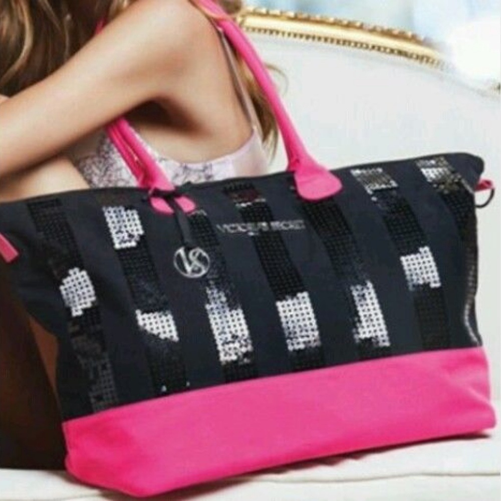 Victorias Secret Weekender Tote Sequin Stripe 🎀